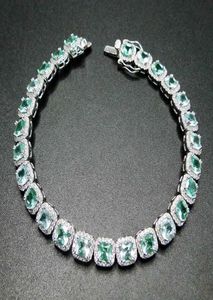 Bracelet en argent Sterling 100 925, Tanzanite vert spinelle, pierre de 5mm, pour femmes, cadeau 2105248833659
