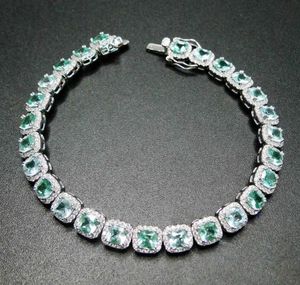 Bracelet en argent Sterling 100 925, Tanzanite vert spinelle, pierre de 5mm, pour femmes, cadeau 2105244340476