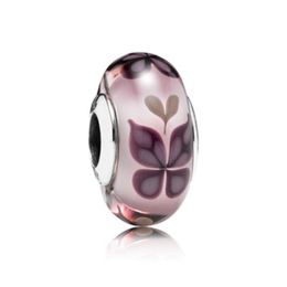 100% 925 STERLING Silver Butterfly Murano Glass Charms FIT
