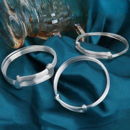 100% 925 Sterling Silver Câble Fil Bracelets Pour Hommes Femmes Réglable Vintage Thai Argent Mens Charm Bracelet Bracelet Bijoux 240312