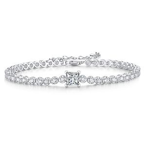 100% 925 chaîne en argent Sterling créé Moissanite Gemstone Bracelet breloque mariage Bracelet bijoux fins en gros goutte