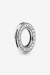 100% 925 Sterling Zilver Circle of Pave Clip Charms Fit Reflexions Mesh Armband Mode Vrouwen Bruiloft Verlovingssieraden Accessoires6627303