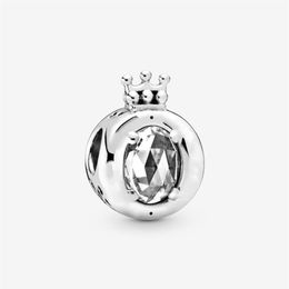 100% 925 Sterling Silver Clear Sparkling Crown O Charm Fit Original European Charms Bracelet Mode Bijoux De Mariage Accessoires3016