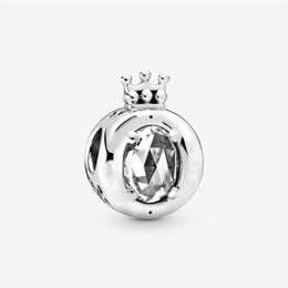 100% 925 Sterling Silver Clear Sparkling Crown O Charm Fit Original European Charms Bracelet Mode Bijoux De Mariage Accessoires2522