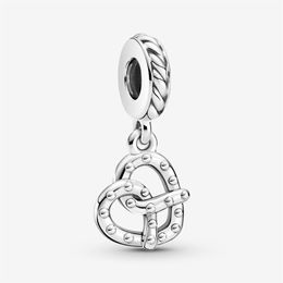 100% 925 argent sterling mignon bretzel balancent charme ajustement original européen bracelet à breloques mode bijoux de mariage accessoires287N