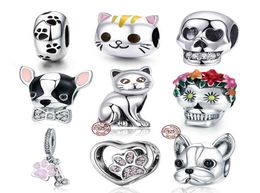 100 925 sterling zilver Dog's Story Poedel Puppy Franse Bulldog Beads Charm Fit Charms Zilver 925 Originele Armband3700194