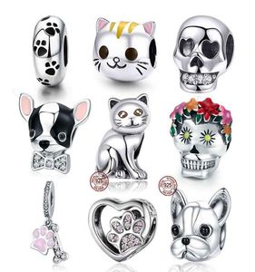 100 925 STERLING Silver Dog S Story Poodle Puppy French Bulldog Beads Charm Fit Charms Silver 925 Bracelet original1219439