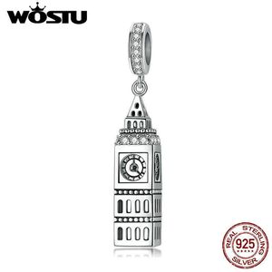 100% 925 argent Sterling tour Eiffel Big Ben perles breloque pendentif ajustement Original Bracelet authentique S925 bijoux fins