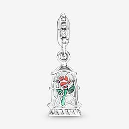 100% 925 Sterling Zilver Enchanted Rose Dangle Charm Fit Originele Europese Charms Armband Mode Vrouwen Bruiloft Verloving Jewelr314S