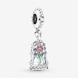 100% 925 Sterling Silver Enchanted Rose Dangle Charm Fit Original European Charms Bracelet Mode Femmes Mariage Fiançailles Jewelr186l