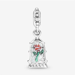 100% 925 Sterling Silver Enchanted Rose Dangle Charm Fit Original European Charms Bracelet Mode Femmes Mariage Fiançailles Jewelr271v