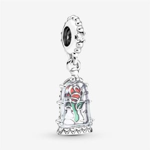 100% 925 Sterling Silver Enchanted Rose Dangle Charm Fit Original European Charms Bracelet Mode Femmes Mariage Fiançailles Jewelr278O