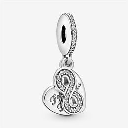 100% 925 Sterling Silver Forever Friends Heart Dangle Charms Fit Original Bracelet à breloques européen Bijoux de mode Accessoires229o