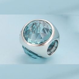 100% 925 Sterling Silver Green Radiant Droplet avec pierre de zircone cubique à facettes Convient aux bracelets européens de bijoux Pandora