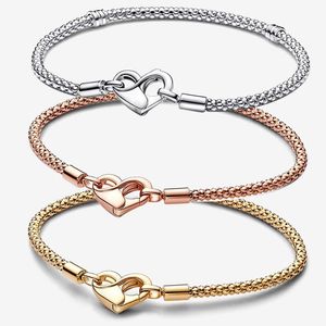 100% 925 sterling zilveren hart bedelarmbanden Pandoras bezaaid kettingarmband dames meisjes bruiloft luxe sieraden ontwerper gouden armband met originele doos