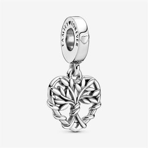 100% 925 Sterling Silver Heart Arbre généalogique Dangle Charms Fit Original Bracelet à breloques européen Mode Femmes Mariage Fiançailles Jew223q