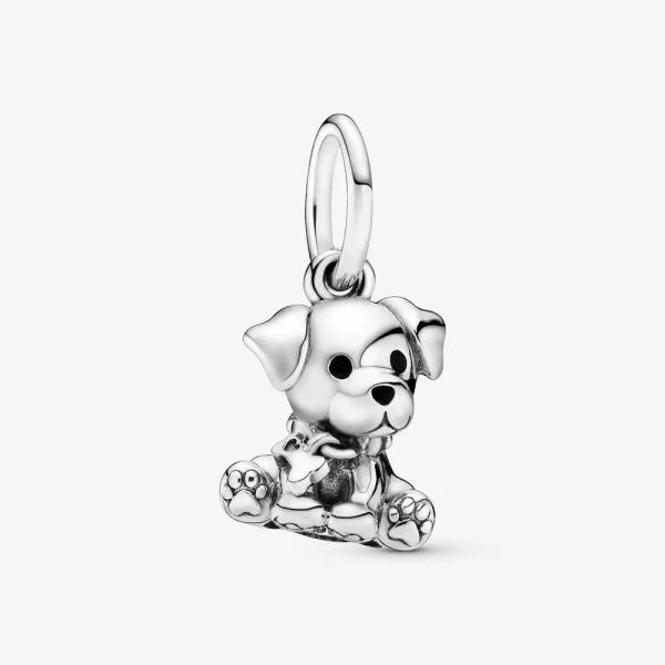 100% 925 Labrador Puppy Dog Dangle Charms Fit Pandora Original European Charm Bracelet Moda Mujer Compromiso de boda Accesorios de joyería