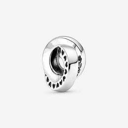100% 925 Sterling Silver Logo Bandes de coeur Spacer Charms Fit Original Bracelet à breloques européen Mode Femmes Mariage Fiançailles Je304T