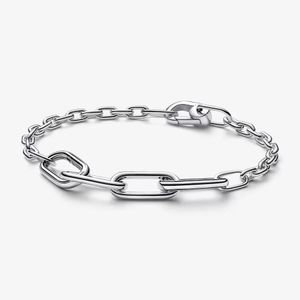 100% 925 Sterling Silver ME Slim Link Chain Bracelet pour femmes Fashion Jewelry Valentine's Day Gift