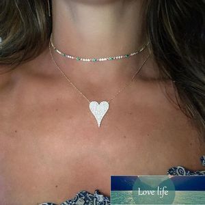 100% Plata de Ley 925 micro pavé cz collar de corazón brillante circonita cúbica regalos de San Valentín para el amante elegancia joyería romántica Precio de fábrica diseño experto Calidad