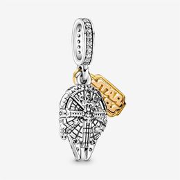 100% 925 Sterling Silver Millennium Falcon Dangle Charms Fit Original Bracelet à breloques européen Mode Femmes Mariage Fiançailles Jew246j