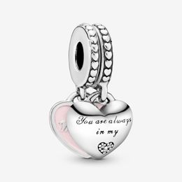 100% 925 argent Sterling mère fille coeurs balancent breloques ajustement Original européen bracelet à breloques mode femmes mariage Engagem285S