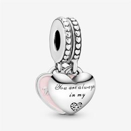 100% 925 argent Sterling mère fille coeurs balancent breloques ajustement Original européen bracelet à breloques mode femmes mariage Engagem281N