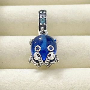 100% 925 Sterling Silver Murano Glass Leuke octopus Dange hanger Bead past Europese Pandora Jewelry Charmarmbanden