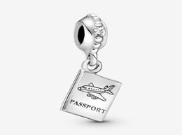 100 925 STERLING Silver Passport Travel Charms Charms Fit Original European Charm Bracelet Fashion Bijoux Accessoires 9371351