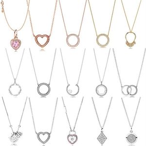 100% 925 Sterling Zilveren Hangers Ketting Voor Vrouwen Hart Valentijnsdag Hartvormige Kettingen Mode Luxe Sieraden Gift268g