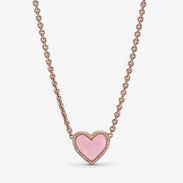 Collier en argent Sterling 100% rose tourbillon en forme de cœur pour femmes, bijoux de fiançailles et de mariage, à la mode, accessoires 248Y, 925