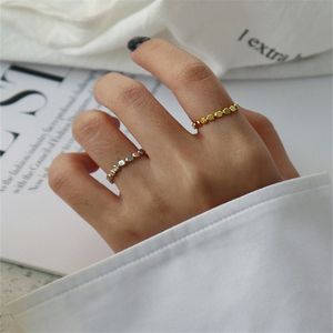 100% 925 Sterling zilveren ring voor vrouwen geometrische platte kralen knokkel vinger ringen bruiloft giften