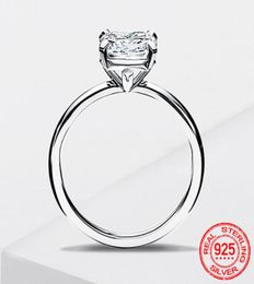 Anillo de plata de ley 100 925 para mujer, joyería de diamantes de circonia de lujo, anillo de compromiso de boda solitario, accesorios de regalo XR4513638097
