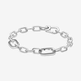 100% 925 Sterling Silver Rose Gold Me Link Chain Bracelet For Women Fashion Jewelry Valentine's Day Gift