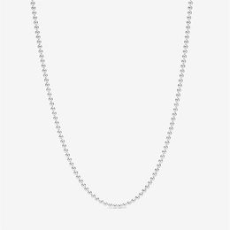 Ожерелье-цепочка из 100% стерлингового серебра 925 пробы с блестящими шариками, подходит для европейских подвесок и подвесок, изысканные свадебные украшения Gift224S