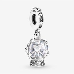 100% 925 Sterling Silver Snow Globe Angel Dangle Charms Fit Original Bracelet à breloques européen Mode Bijoux de fiançailles de mariage Ac273Y