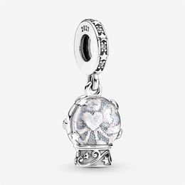 100% 925 Sterling Silver Snow Globe Angel Dangle Charms Fit Original Bracelet à breloques européen Mode Bijoux de fiançailles de mariage Ac241z