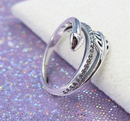 100% 925 Silver Silver Sparkling Arrows Anneau avec Zirconia Fit P Bijoux Engagement Mariage Amoureux de la mode 1447515