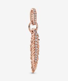 100 925 STERLING SILVER Sparkling Feather Charms Fit Original European Charm Pulsera de moda Mujeres Conocimiento de bodas Jew5166239