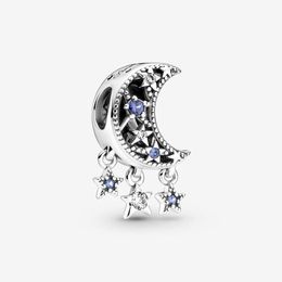 100% 925 Estrellas de plata esterlina y dijes de luna creciente Fit Pandora Original European Charm Bracelet Moda Mujer Compromiso de boda Accesorios de joyería