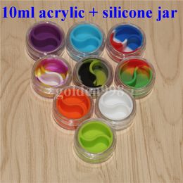 100 Acryl Silicon Container 5 ml 7 ml 10 ml Wasconcentraat Siliconen Containers ABS Non-Stick DAB BHO Oil Jars Tool Storage Jar Houder Vape