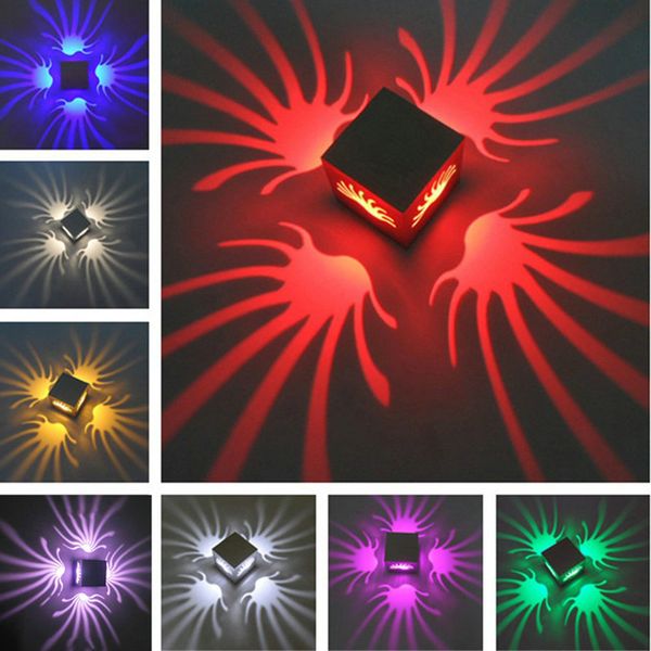 100% Aluminium Original 8cm Cubic 4 directions Led Applique Murale Pour La Décoration De La Maison Éclairage RVB Couleur Avec Des Lampes De Style De Mode Moderne KTV BAR