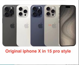 100% Apple original iPhone X en 15 Phone estilo Pro desbloqueado con 15Pro BoxCamera Apariencia 3G RAM 256GB ROM Smartphone con batería nueva