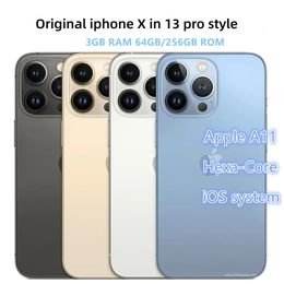 100% Apple originele gerenoveerde iPhone X in 13 pro-stijl telefoon ontgrendeld met 13pro boxCamera-uiterlijk 3G RAM 256GB ROM smartphone