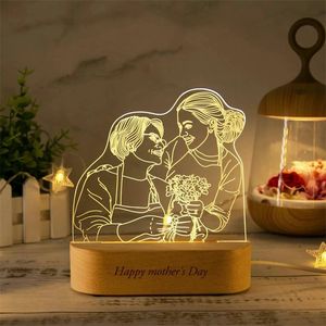 100% Art 3D Personnalisé Veilleuse LED Texte Personnalisé Po Alimentation USB Gardez Vos Moments Saint Valentin Cadeau 220623