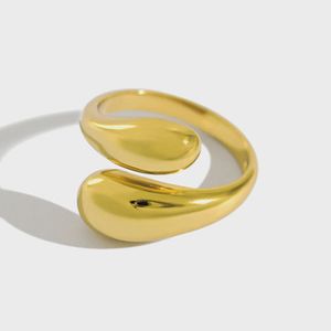 100% Authentieke 925 Sterling Zilveren Ring Bague Femme Water Drop Ontwerp Open Ringen voor Vrouwen Bruiloft Fijne Sieraden Groothandel YMR711