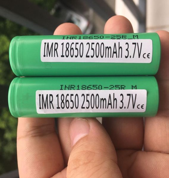 100 auténticos Samsung 25R 2500MAH 30A 18650 Batería Batterías recargables VS 30Q para ECIG VW MOD FEDEX 9960587