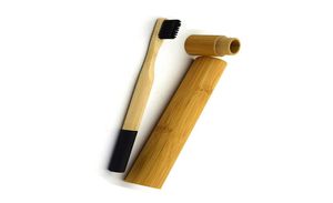 100 Porte-brosse à dents en bambou biodégradable avec étui kraft logo personnalisé créatif naturel écologique en bois voyage naturel ho3709911