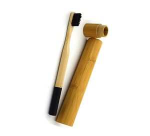 100 support de brosse à dents en bambou biodégradable avec étui kraft créatif Logo personnalisé naturel Eco Friendly Wooden Natural Travel Ho5739774