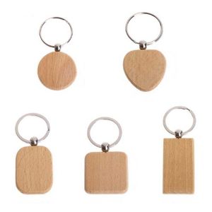 100 porte-clés en bois vierge bricolage porte-clés en bois porte-clés anti-perte accessoires en bois cadeau (mixte) H0915